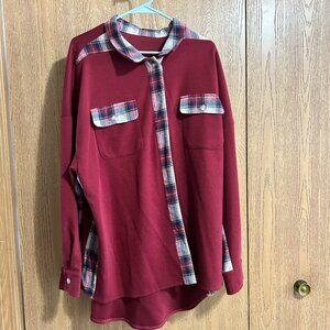 Waffle Knit Plaid Shcaket